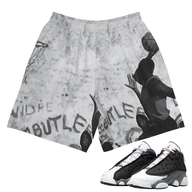 Retro 13 Black Flint Playground Shorts - Sneaker Tees to match Air Jordan Sneakers