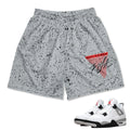Retro 4 White Cement Splatter Mesh Shorts
