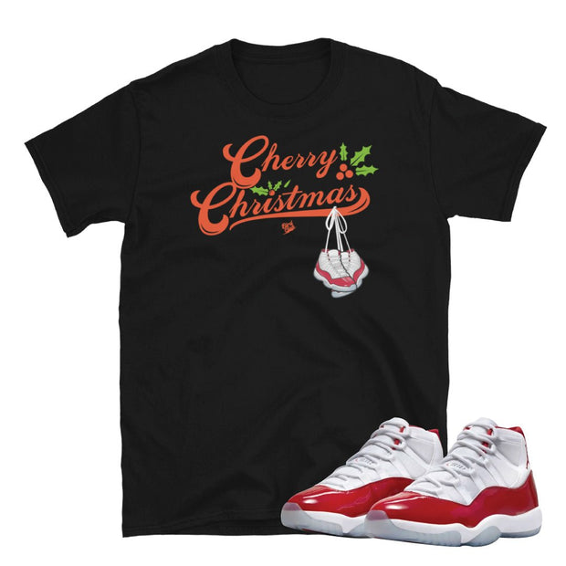 Retro 11 Cherry Red Cherry Xmas shirt - Sneaker Tees to match Air Jordan Sneakers