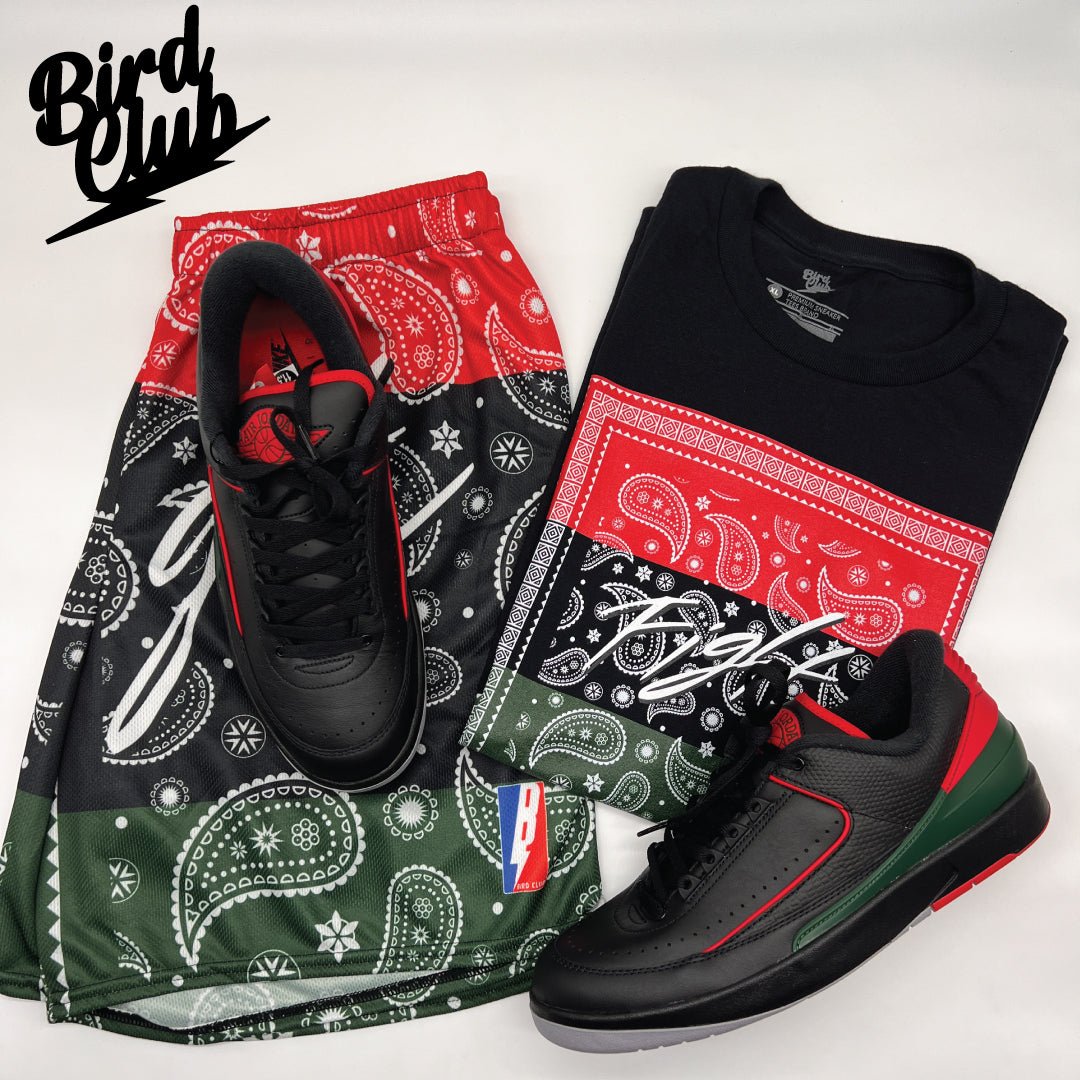 Retro 2 Low Christmas Gucci Bandana Shirt - Sneaker Tees to match Air Jordan Sneakers