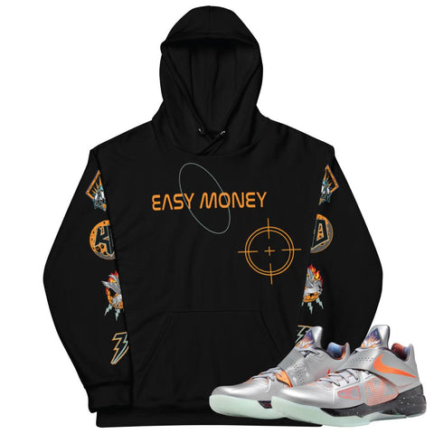 KD 4 Galaxy Logo "Easy Money Sniper"Hoodie - Sneaker Tees to match Air Jordan Sneakers