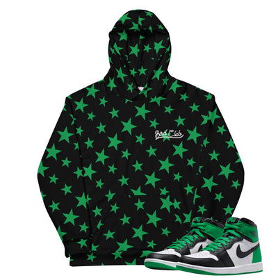 Retro 1 Lucky Green Star Hoodie - Sneaker Tees to match Air Jordan Sneakers