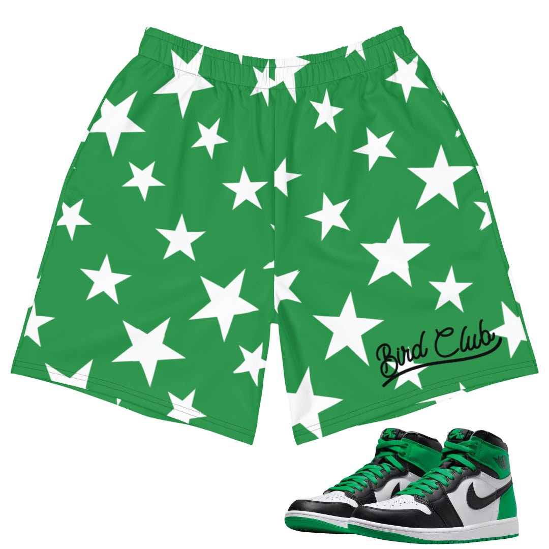 Retro 1 Lucky Green Star Shorts - Sneaker Tees to match Air Jordan Sneakers
