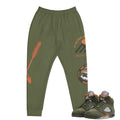 Retro 5 Olive/ Solar Orange "We Outside" Joggers - Sneaker Tees to match Air Jordan Sneakers
