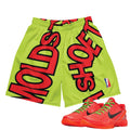 Reverse Grinch "All I Want" Basketball Mesh Shorts - Sneaker Tees to match Air Jordan Sneakers