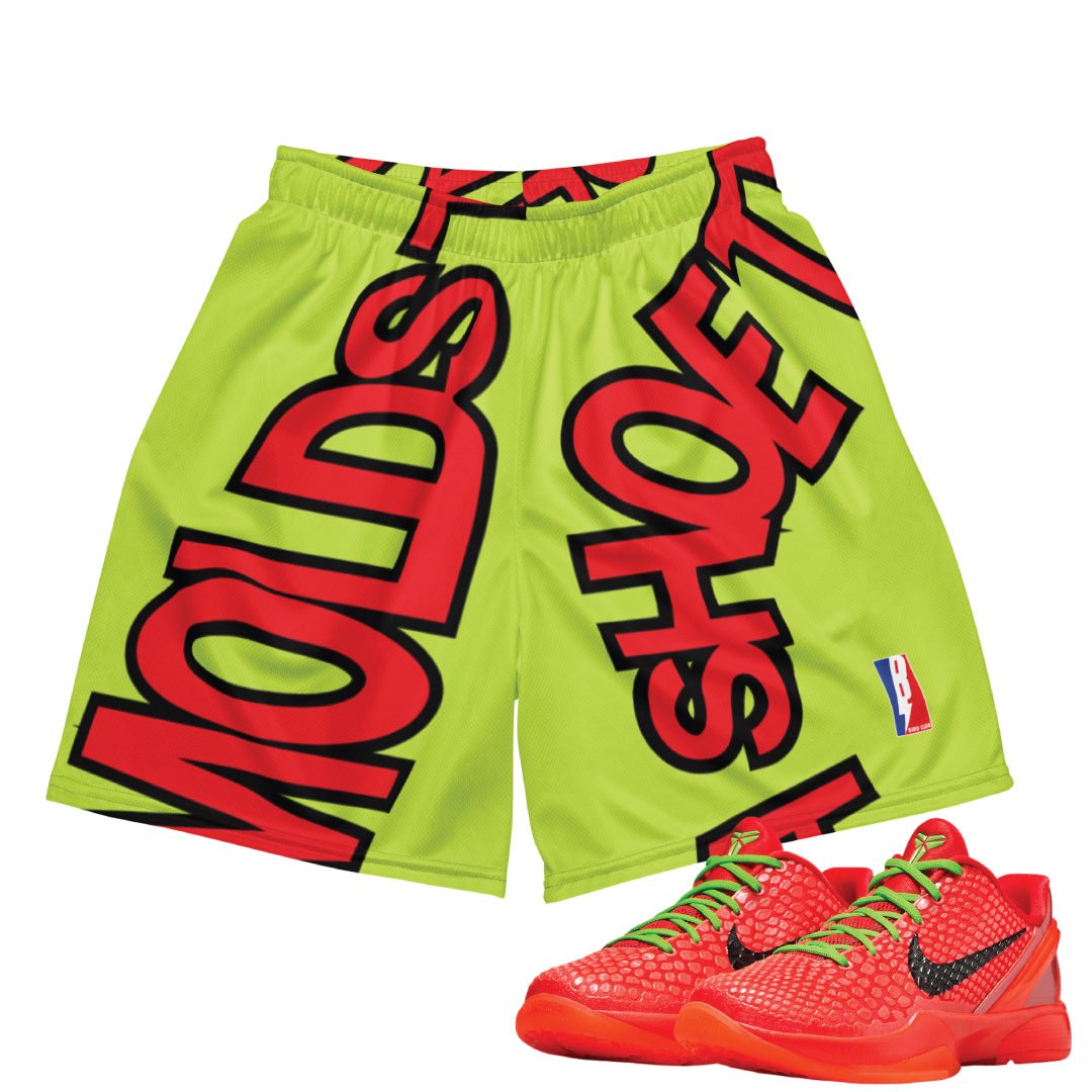 Reverse Grinch "All I Want" Basketball Mesh Shorts - Sneaker Tees to match Air Jordan Sneakers