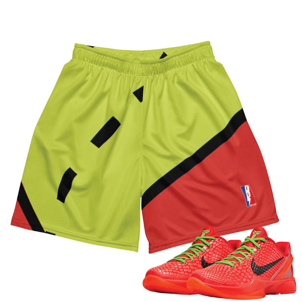 Reverse Grinch "Court" Mesh Shorts - Sneaker Tees to match Air Jordan Sneakers