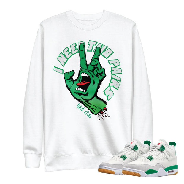 Retro 4 SB Pine Green Two Pairs Sweatshirt - Sneaker Tees to match Air Jordan Sneakers