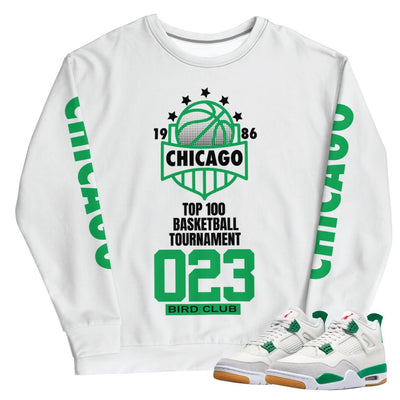 Retro 4 SB Pine Green Chicago Tournament Sweatshirt - Sneaker Tees to match Air Jordan Sneakers