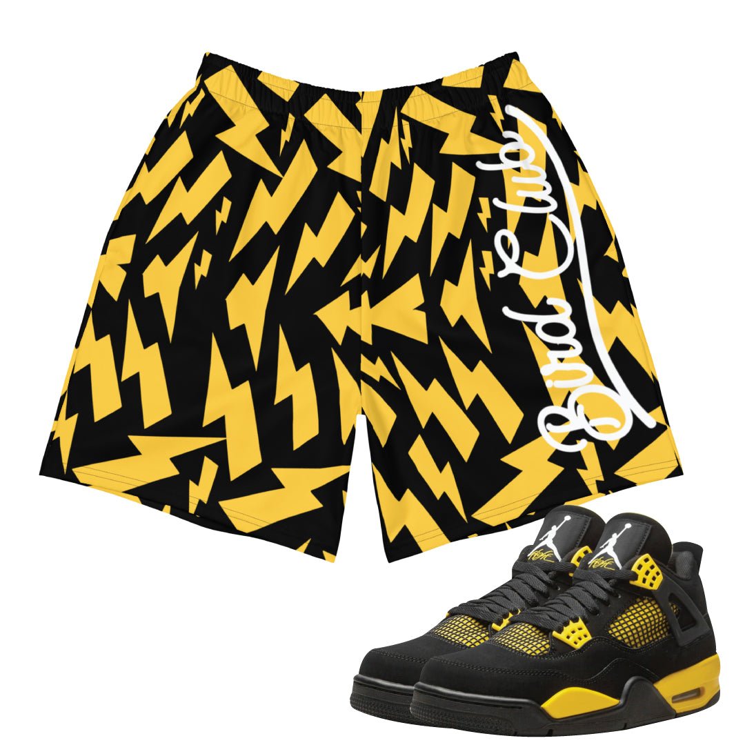 Retro 4 Thunder Lightning Bolt Shorts - Sneaker Tees to match Air Jordan Sneakers
