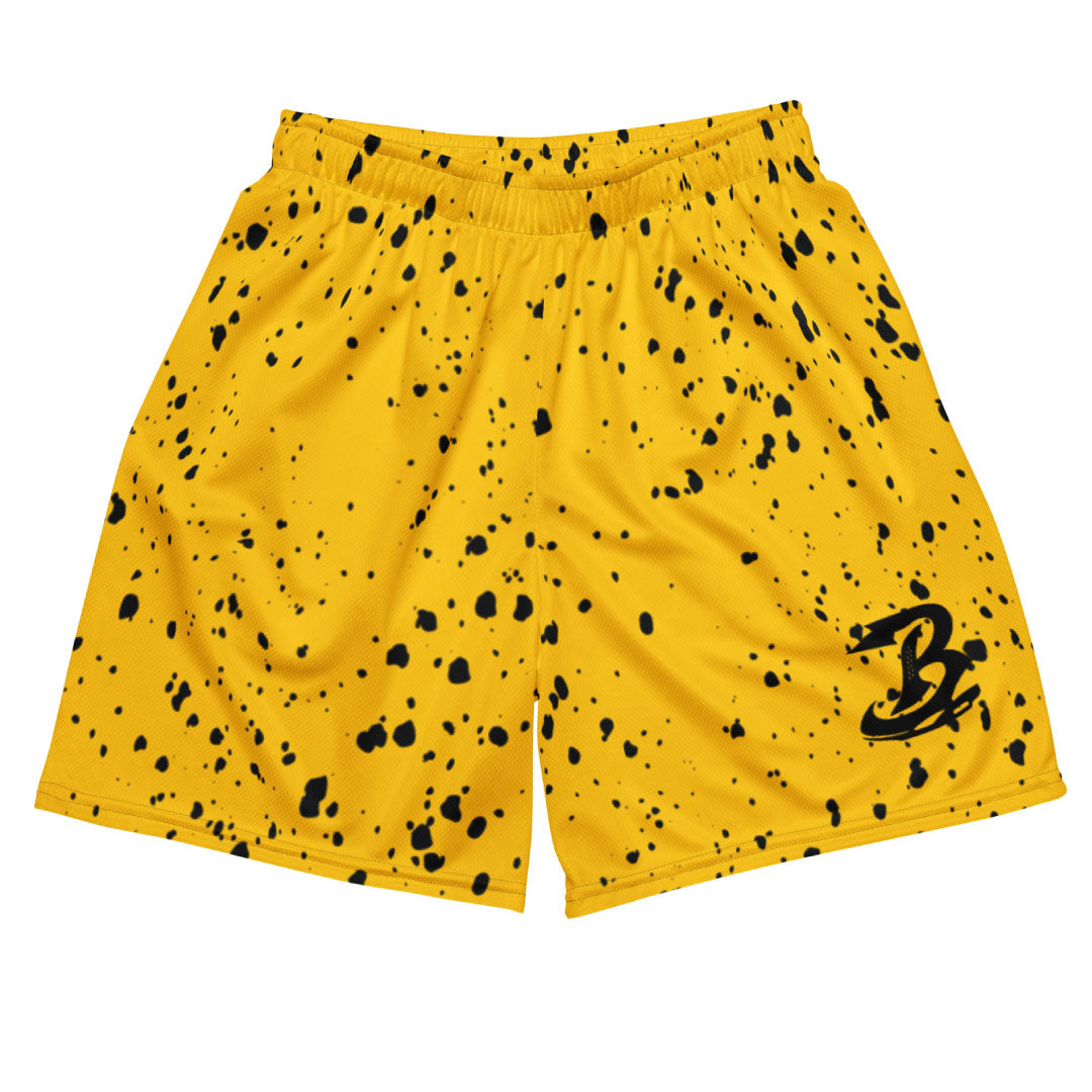RETRO 4 TOUR YELLOW SPLATTER SHORTS