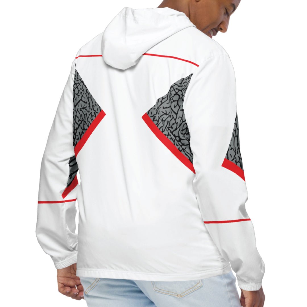 Retro 3 White Cement Wind Breaker - Sneaker Tees to match Air Jordan Sneakers