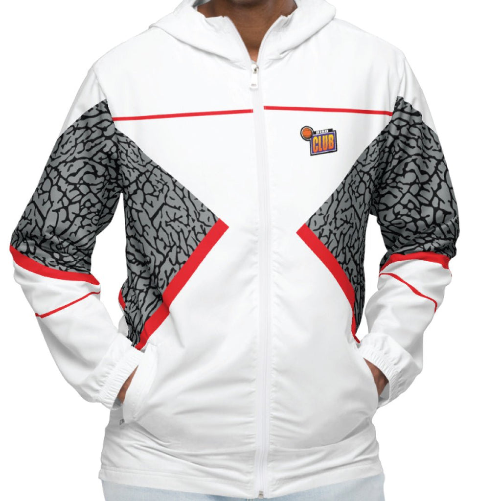 Retro 3 White Cement Wind Breaker - Sneaker Tees to match Air Jordan Sneakers