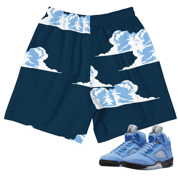 Retro 5 UNC Cloud Shorts - Sneaker Tees to match Air Jordan Sneakers