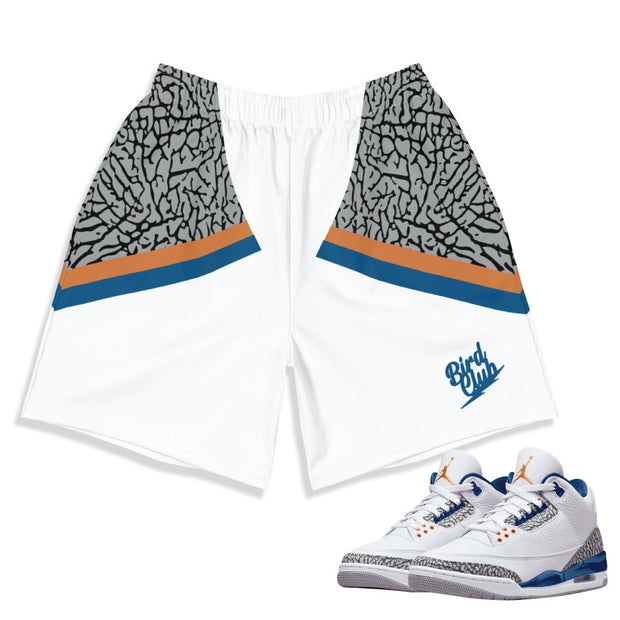 Retro 3 Wizards PE Cement Shorts - Sneaker Tees to match Air Jordan Sneakers