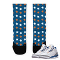 Retro 3 Wizards PE Star Socks - Sneaker Tees to match Air Jordan Sneakers