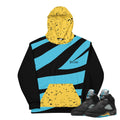 Retro 5 Aqua Hoodie - Sneaker Tees to match Air Jordan Sneakers