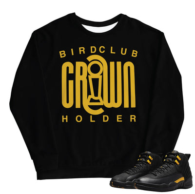Retro 12 Black Taxi Crown Sweatshirt - Sneaker Tees to match Air Jordan Sneakers