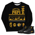 Retro 12 Black Taxi Rari Sweatshirt - Sneaker Tees to match Air Jordan Sneakers