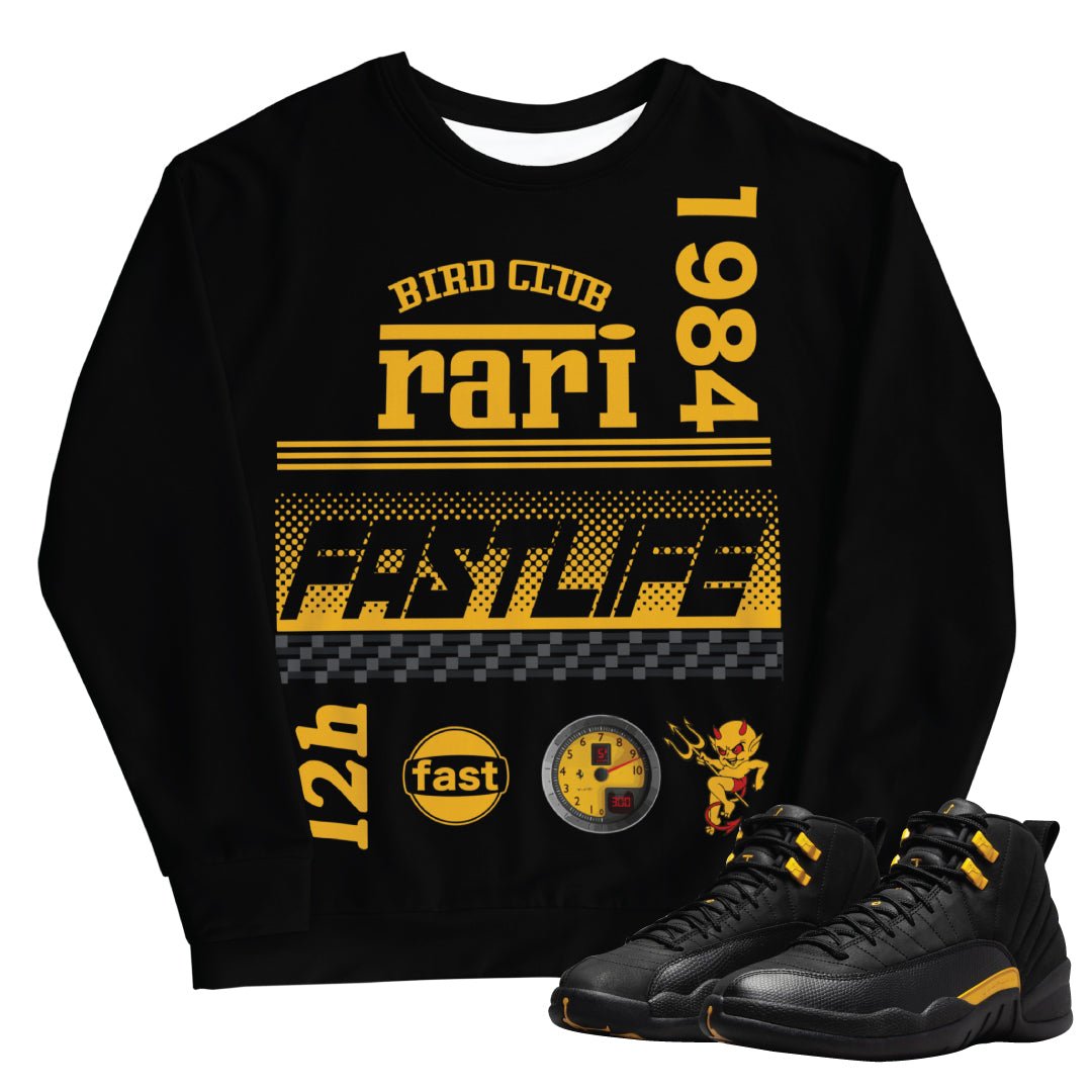 Retro 12 Black Taxi Rari Sweatshirt - Sneaker Tees to match Air Jordan Sneakers