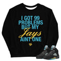 Retro 5 Aqua Sweatshirt - Sneaker Tees to match Air Jordan Sneakers