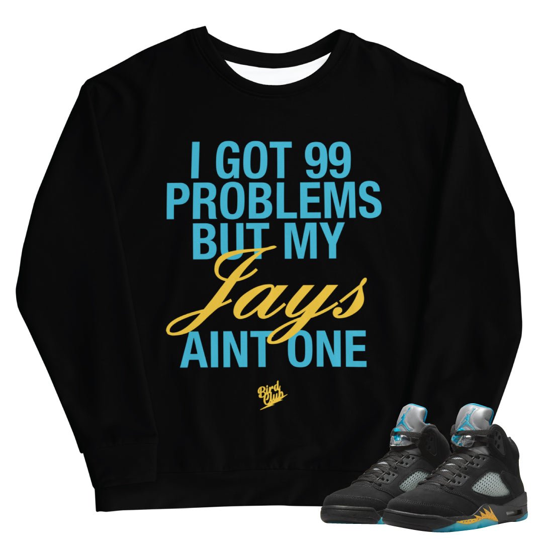 Retro 5 Aqua Sweatshirt - Sneaker Tees to match Air Jordan Sneakers