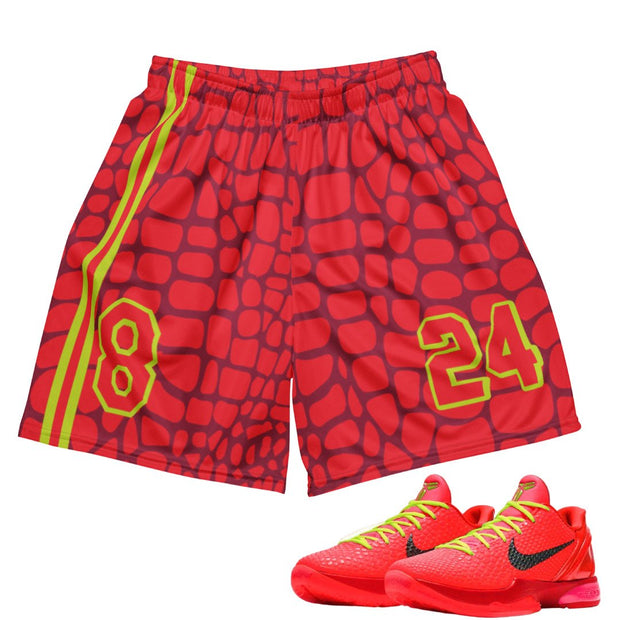 Reverse Grinch "Domin8 24/7" Basketball Mesh Shorts - Sneaker Tees to match Air Jordan Sneakers