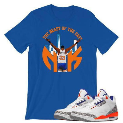 Retro 3 Knicks matching Sneaker tees - Sneaker Tees to match Air Jordan Sneakers