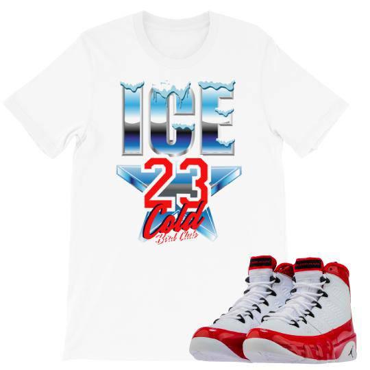 Retro 9 "Gym Red" Sneaker Shirt Ice Cold All Star - Sneaker Tees to match Air Jordan Sneakers