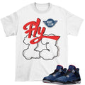 Jordan 4 Winter Blue Sneaker Tee - Sneaker Tees to match Air Jordan Sneakers