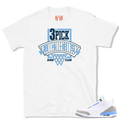 Jordan Retro 3 UNC shirt - Sneaker Tees to match Air Jordan Sneakers