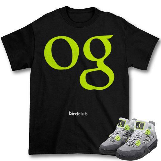Retro 4 Grey Volt shirt - Sneaker Tees to match Air Jordan Sneakers