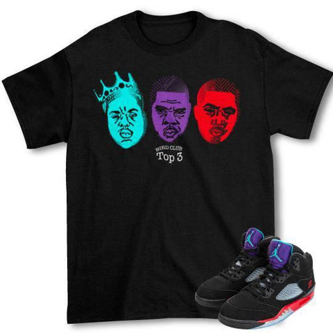 Top 3 Retro Jordan 5 sneaker shirt - Sneaker Tees to match Air Jordan Sneakers