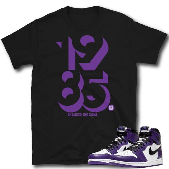 Retro 1 Purple Sneaker shirt - Sneaker Tees to match Air Jordan Sneakers