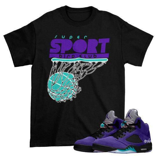 RETRO 5 GRAPE SUEDE SHIRT - Sneaker Tees to match Air Jordan Sneakers