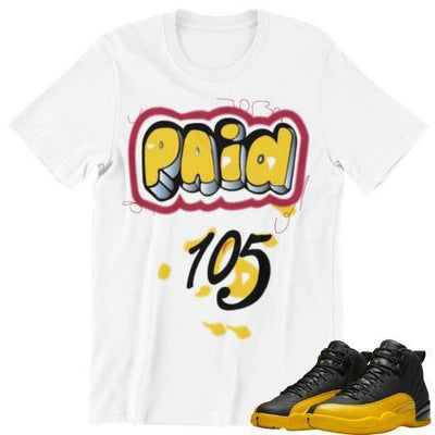 RETRO 12 BLACK AND YELLOW SHIRT - Sneaker Tees to match Air Jordan Sneakers