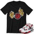 RETRO 4 FIRE RED OG Rings SHIRT - Sneaker Tees to match Air Jordan Sneakers