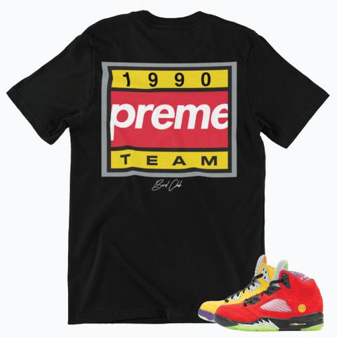 Retro 5 What the Supreme shirt - Sneaker Tees to match Air Jordan Sneakers