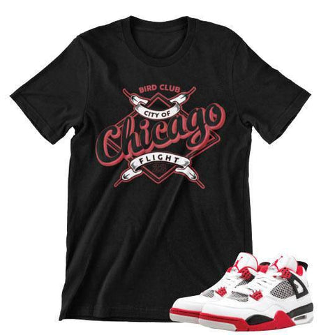 RETRO 4 FIRE RED OG Chicago SHIRT - Sneaker Tees to match Air Jordan Sneakers