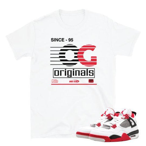 Fire Red 4 OG sneaker shirt - Sneaker Tees to match Air Jordan Sneakers