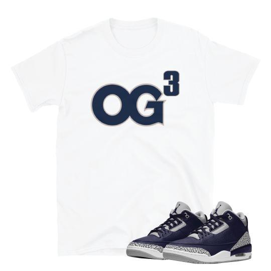 Jordan 3 Georgetown Shirt - Sneaker Tees to match Air Jordan Sneakers