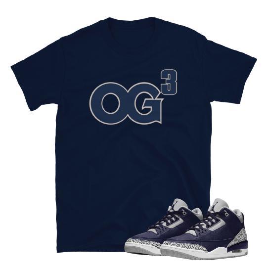 Georgetown Jordan 3 Shirt - Sneaker Tees to match Air Jordan Sneakers