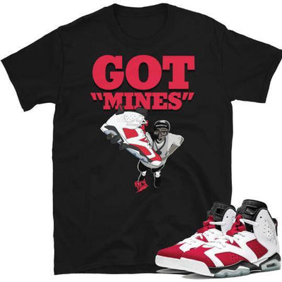 Retro 6 Carmine shirt - Sneaker Tees to match Air Jordan Sneakers