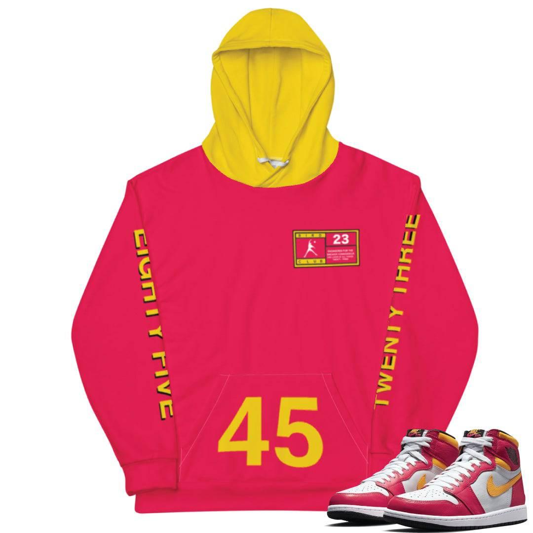 Retro 1 Fusion Red Hoody - Sneaker Tees to match Air Jordan Sneakers