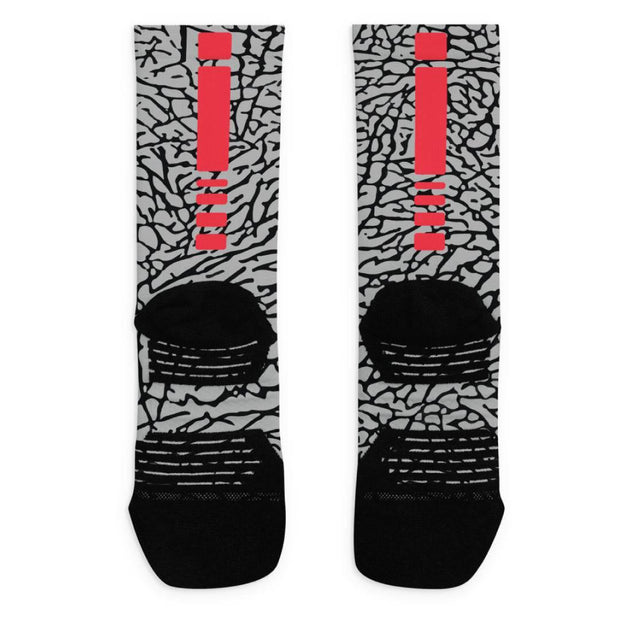 Retro Elephant Print Socks - Sneaker Tees to match Air Jordan Sneakers