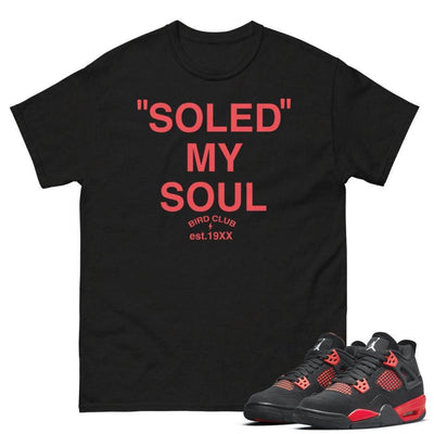 Retro 4 Red Thunder Soled Shirt - Sneaker Tees to match Air Jordan Sneakers