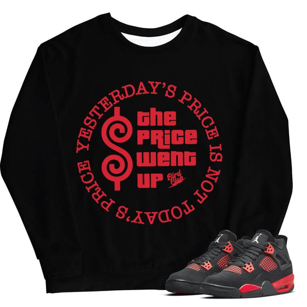 Retro 4 Red Thunder Sweater - Sneaker Tees to match Air Jordan Sneakers