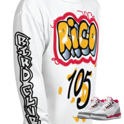 Retro 3 Cardinal Sweat Shirt - Sneaker Tees to match Air Jordan Sneakers