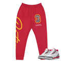 Retro 3 Cardinal Red Joggers - Sneaker Tees to match Air Jordan Sneakers