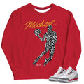 Retro 3 Cardinal Red Sweat Shirt - Sneaker Tees to match Air Jordan Sneakers